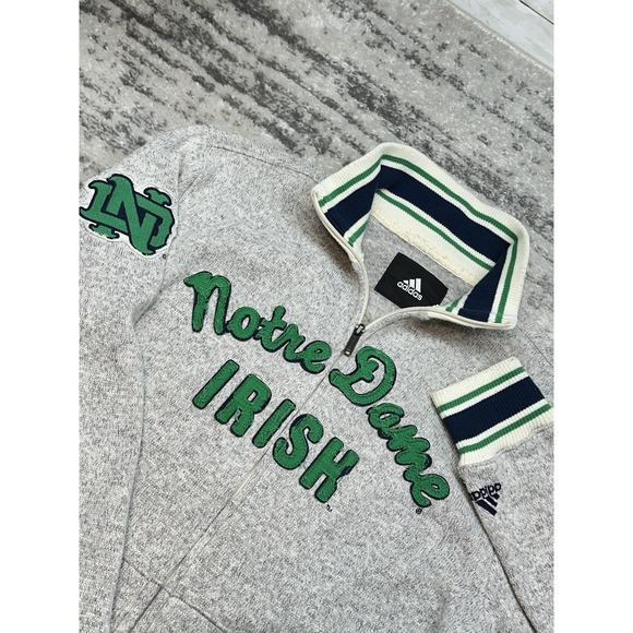 adidas Other - Adidas Notre Dame‎ Fighting Irish Full Zip Sweater Jacket Knit Mens Size Small